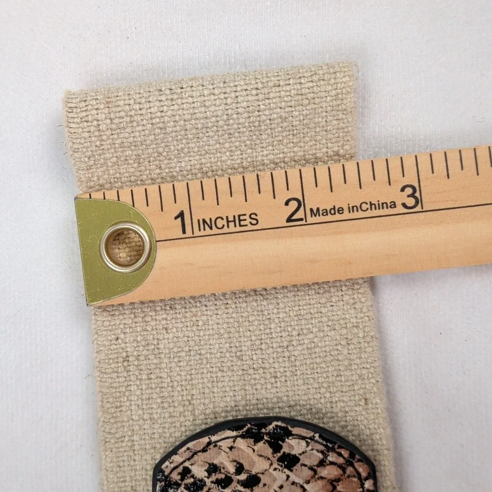 Snakeskin Print Elastic Cinch Waist Belt Gold Buckle Wide Boho Earthy